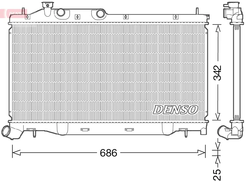 радиатор, охлаждане на двигателя DENSO               