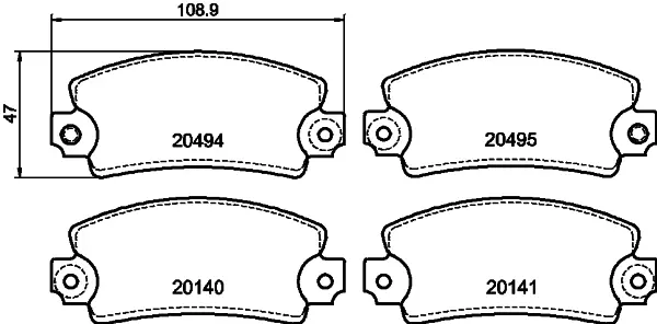 комплект спирачно феродо, дискови спирачки MINTEX              