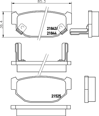 комплект спирачно феродо, дискови спирачки MINTEX              