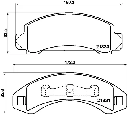 комплект спирачно феродо, дискови спирачки MINTEX              