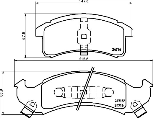 комплект спирачно феродо, дискови спирачки MINTEX              