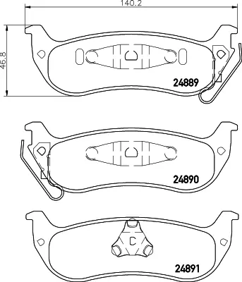комплект спирачно феродо, дискови спирачки MINTEX              
