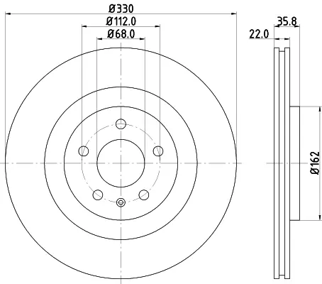 Спирачни дискове за AUDI Q5 (8RB) SQ5 TDI quattro MDC2349 MINTEX              