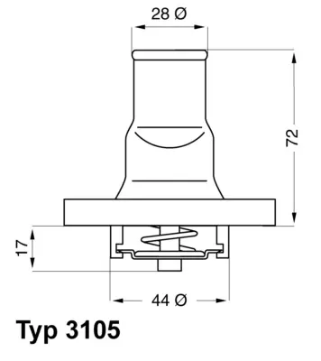 Термостат за FIAT PANDA Van (169) 1.2 4x4 3105.87D BorgWarner (Wahler) 