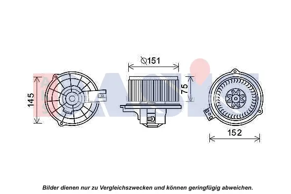 електромотор, вентилатор вътрешно пространство AKS DASIS           