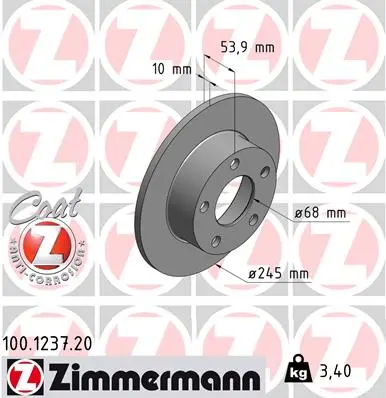 Спирачен диск ZIMMERMANN
