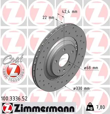 Спирачен диск ZIMMERMANN