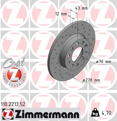 Спирачен диск ZIMMERMANN