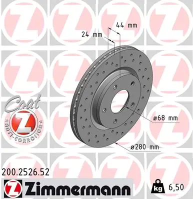 спирачен диск ZIMMERMANN          