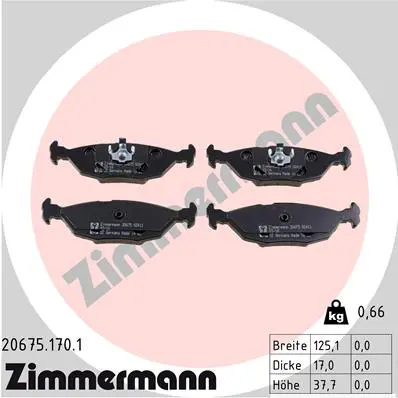 Комплект спирачно феродо, дискови спирачки ZIMMERMANN