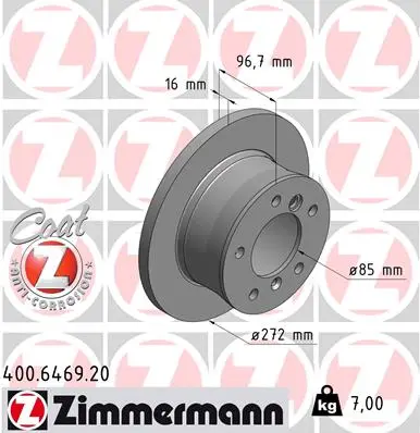 Спирачни дискове за MERCEDES-BENZ G-CLASS Cabrio (W463) G 350 CDI 400.6469.20 ZIMMERMANN          