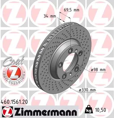 спирачен диск ZIMMERMANN          