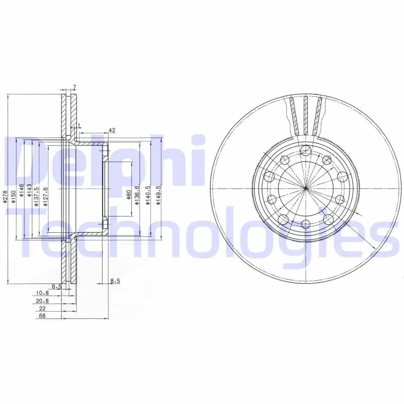 спирачен диск DELPHI              