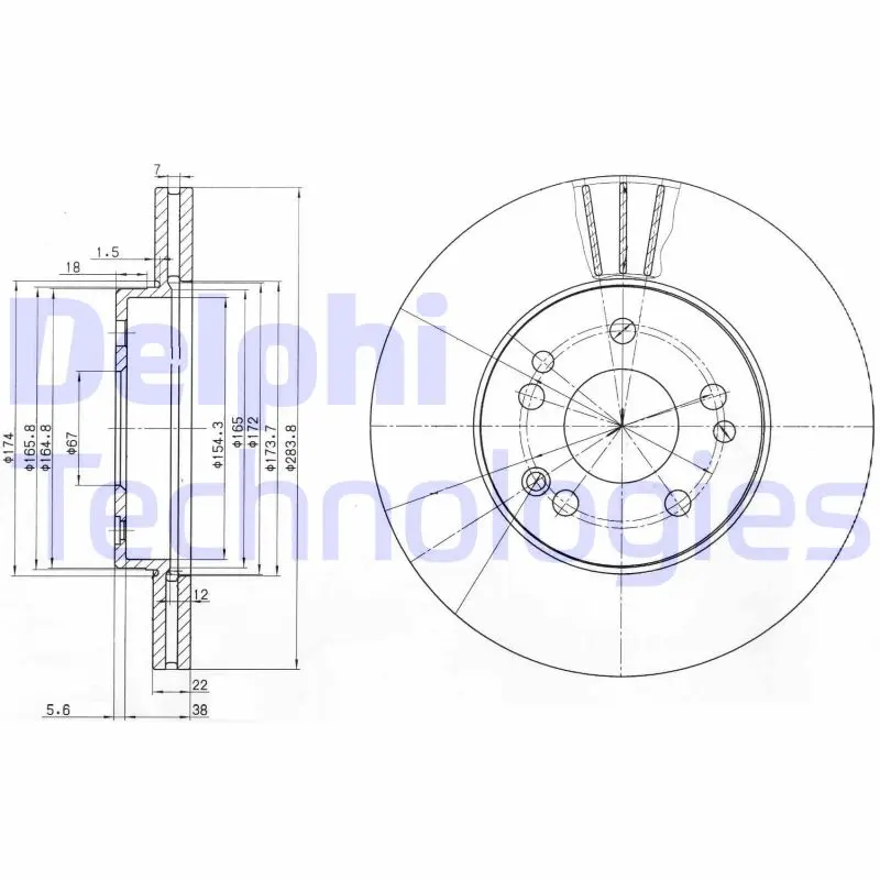 спирачен диск DELPHI              