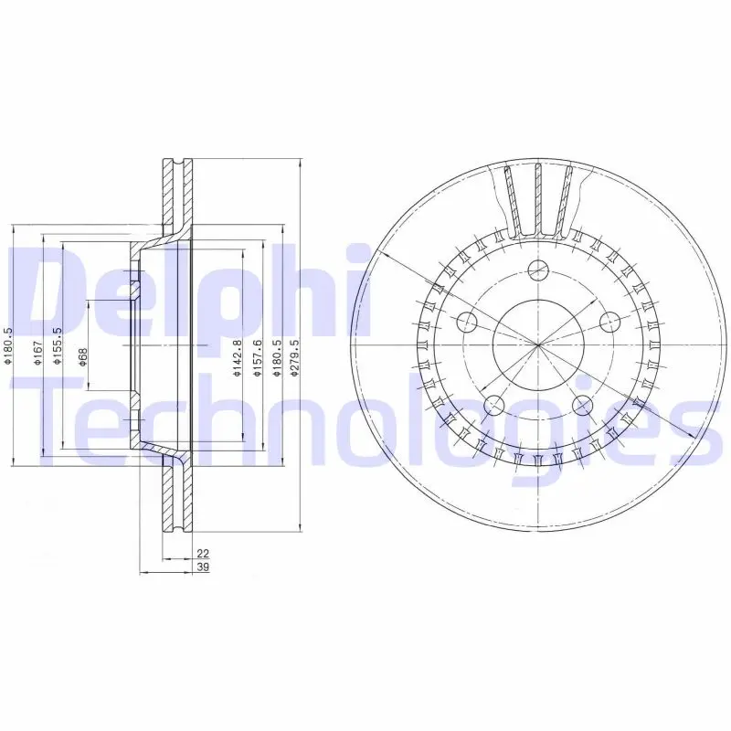 спирачен диск DELPHI              