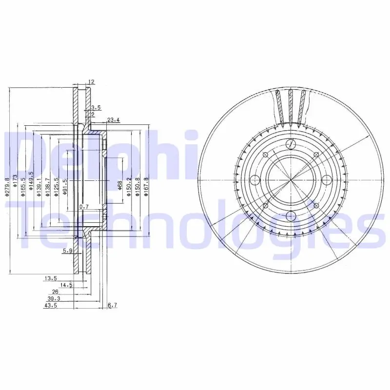 спирачен диск DELPHI              