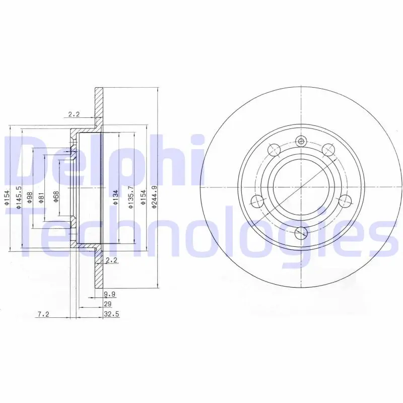спирачен диск DELPHI              
