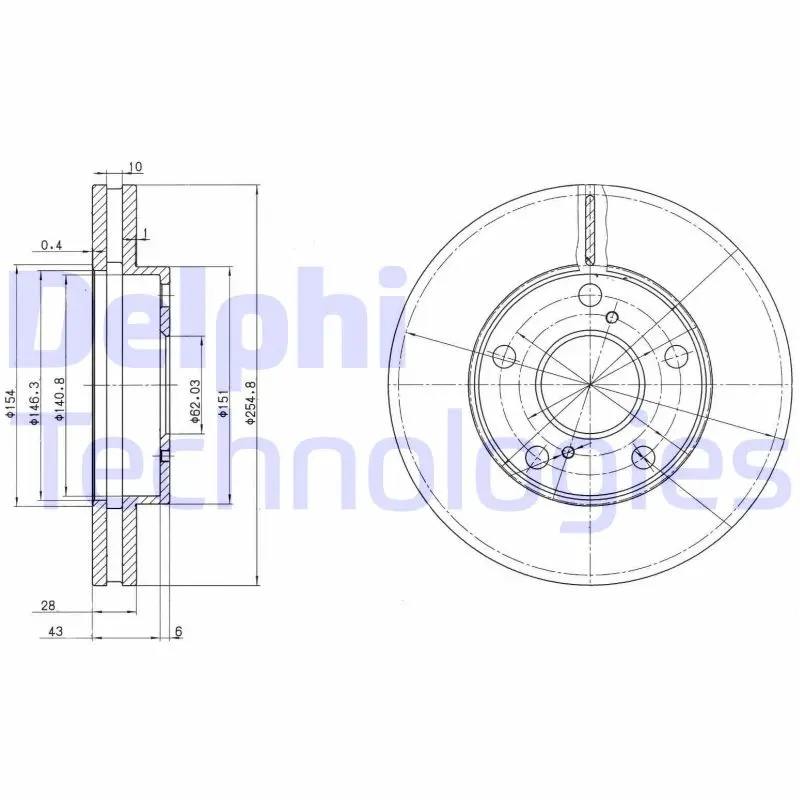 спирачен диск DELPHI              