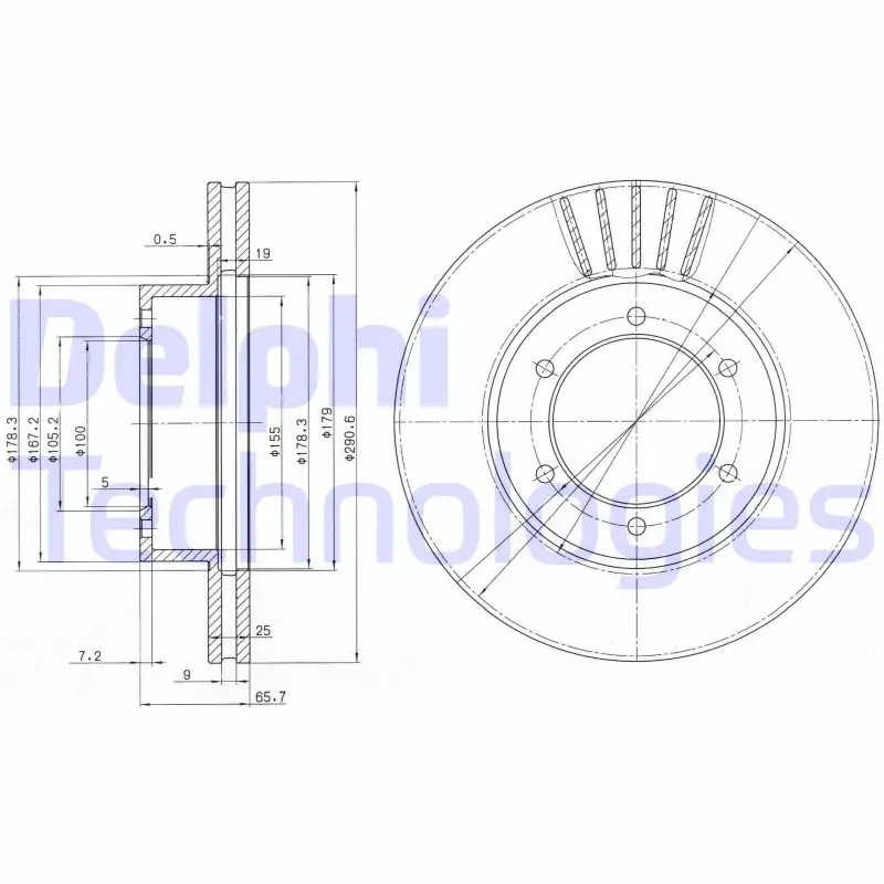 спирачен диск DELPHI              