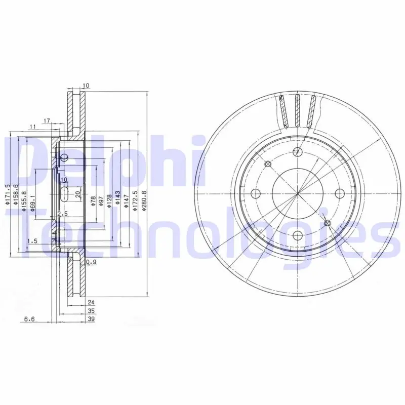 спирачен диск DELPHI              