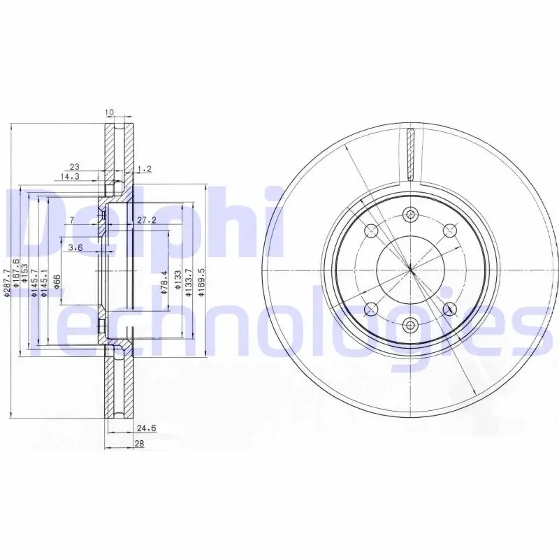 спирачен диск DELPHI              