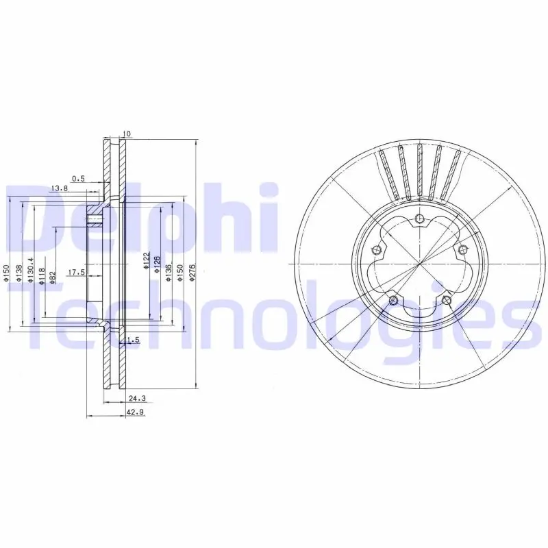 спирачен диск DELPHI              