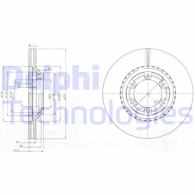 спирачен диск DELPHI              