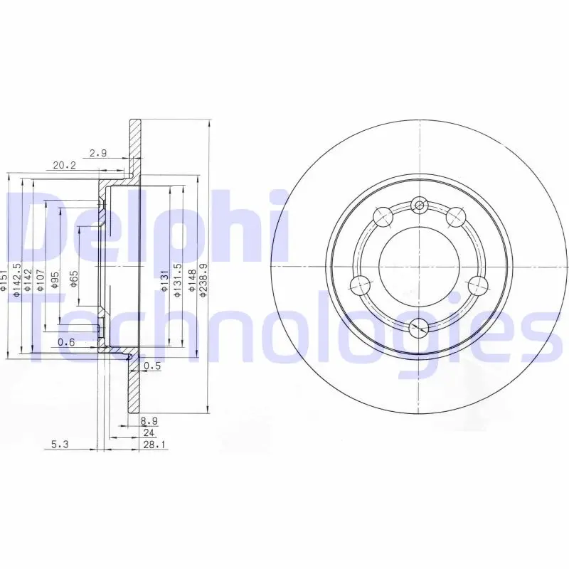 спирачен диск DELPHI              