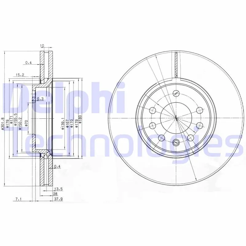 спирачен диск DELPHI              