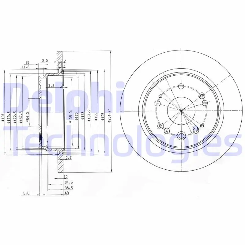 спирачен диск DELPHI              
