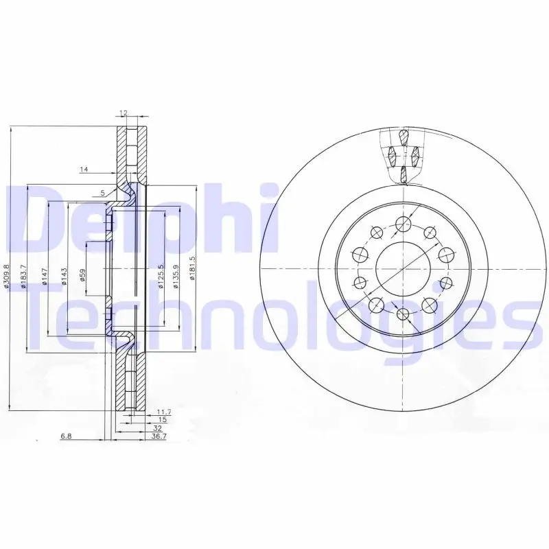 спирачен диск DELPHI              