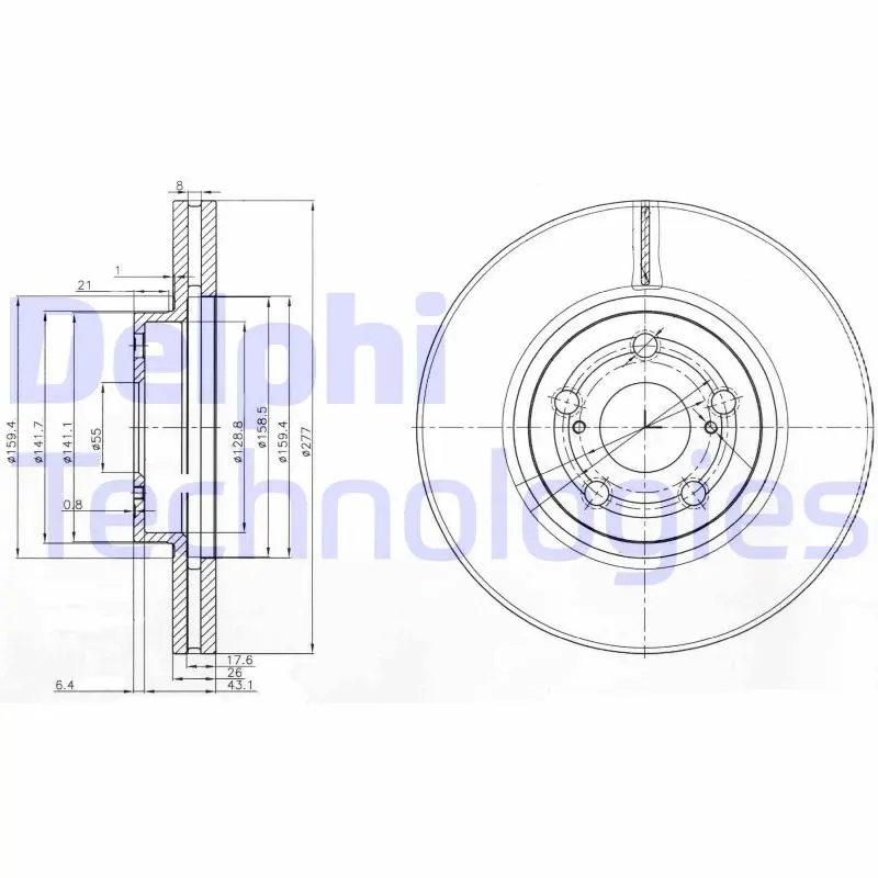 спирачен диск DELPHI              