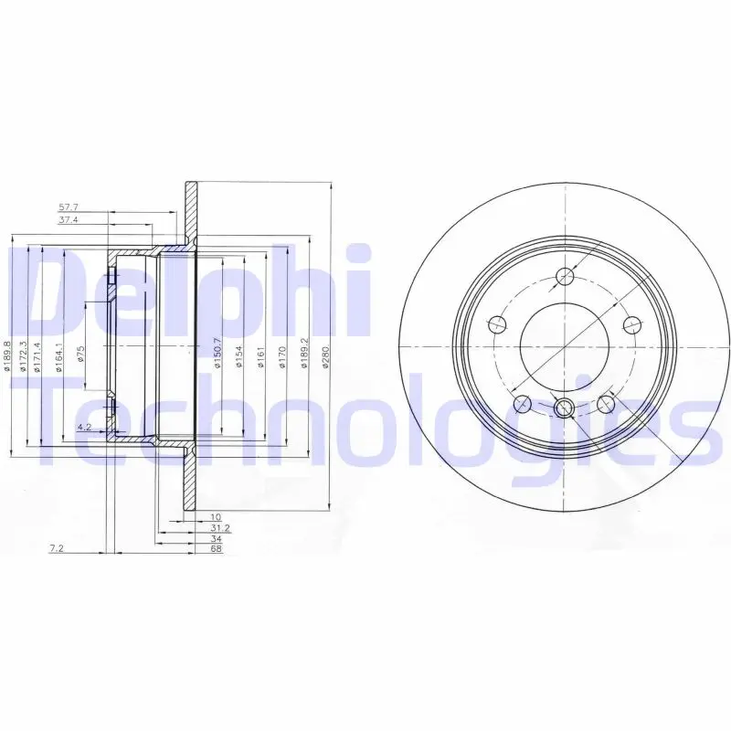 спирачен диск DELPHI              