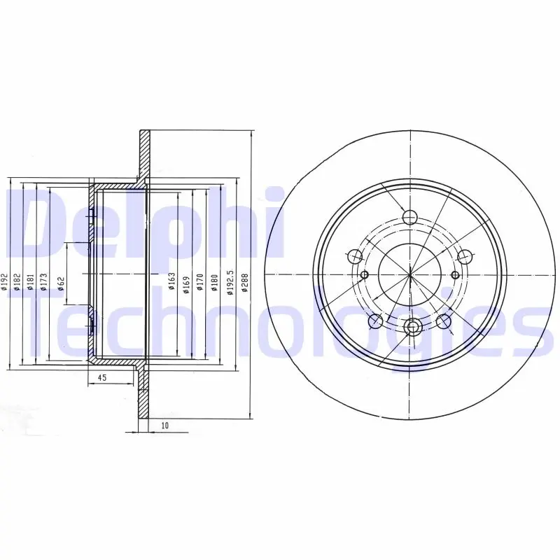 спирачен диск DELPHI              