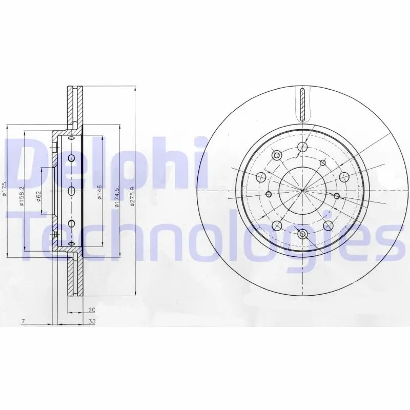 спирачен диск DELPHI              