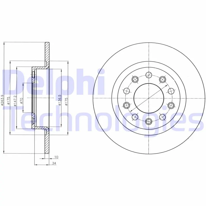спирачен диск DELPHI              