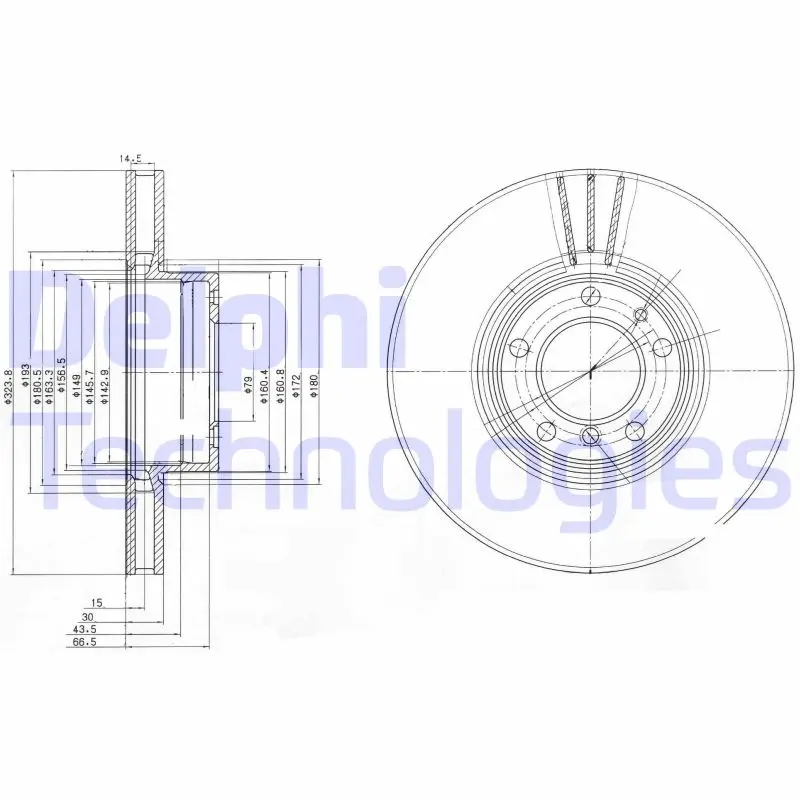 спирачен диск DELPHI              