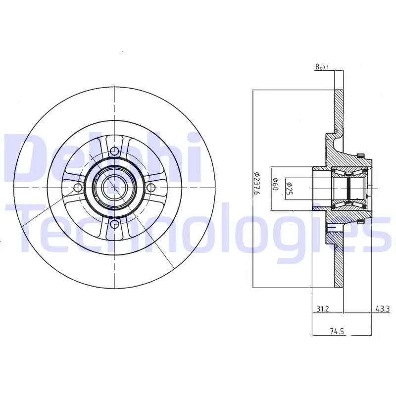 спирачен диск DELPHI              