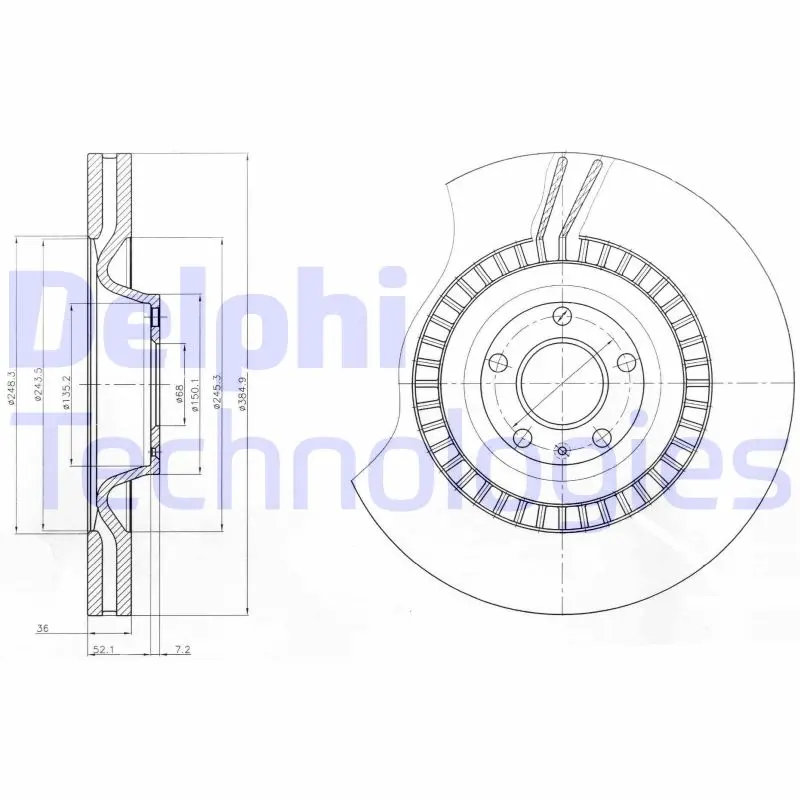 спирачен диск DELPHI              
