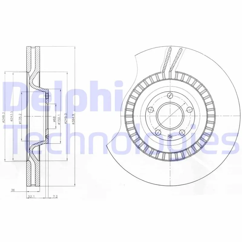 спирачен диск DELPHI              
