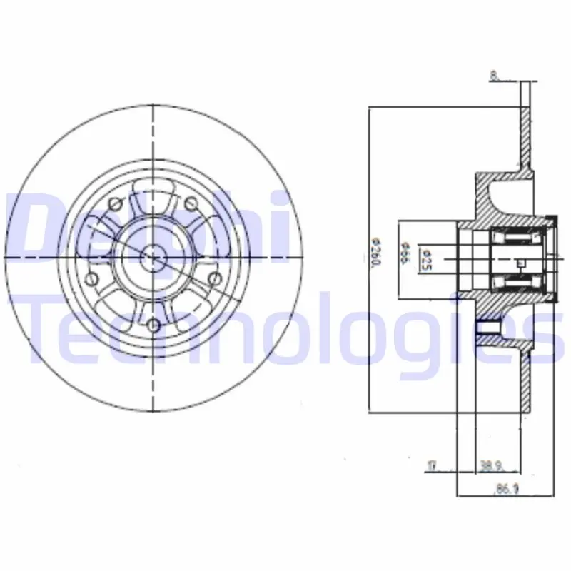 спирачен диск DELPHI              
