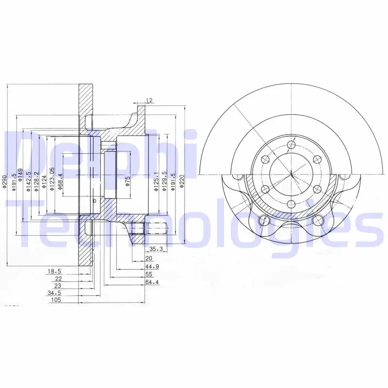 спирачен диск DELPHI              
