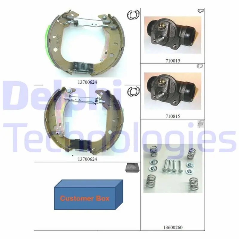 комплект спирачна челюст DELPHI              