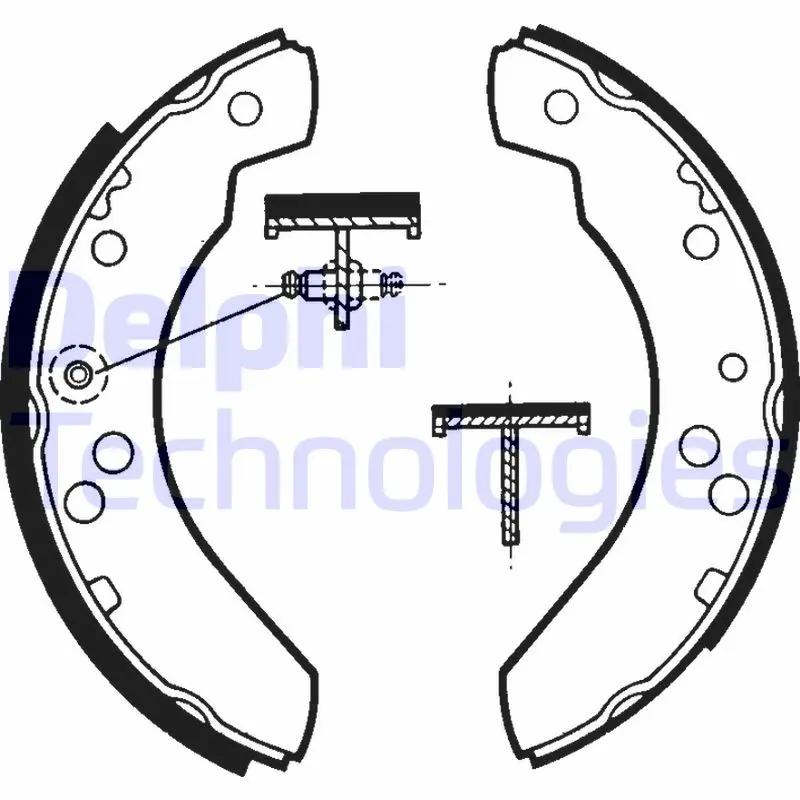 комплект спирачна челюст DELPHI              