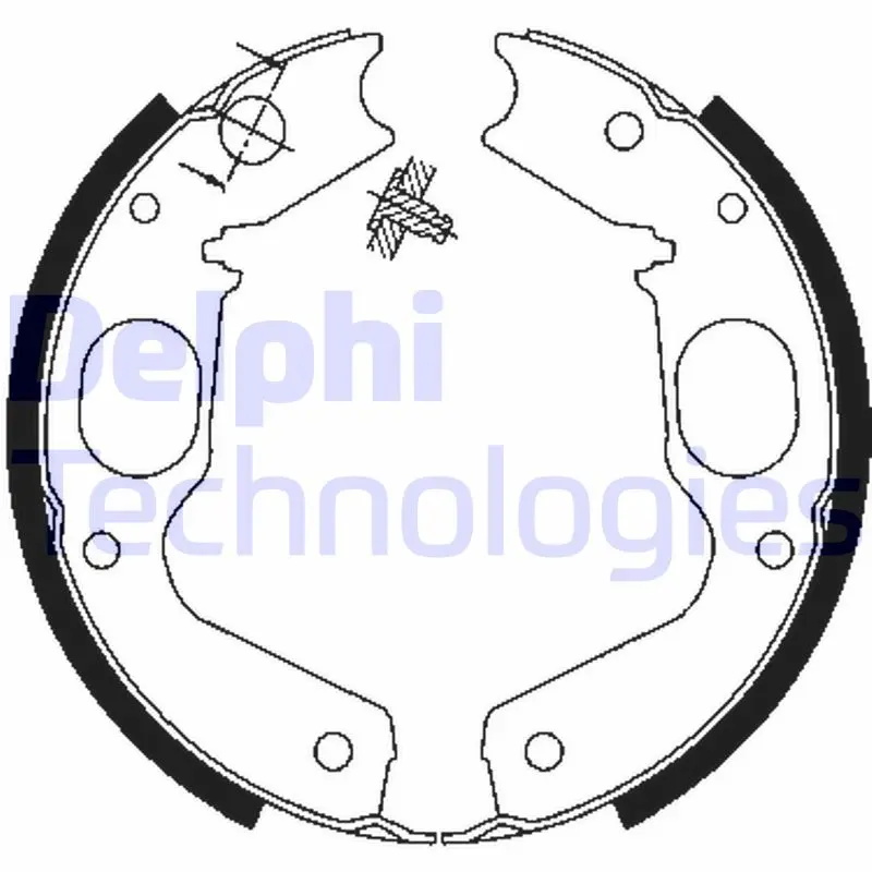 комплект спирачна челюст, ръчна спирачка DELPHI              