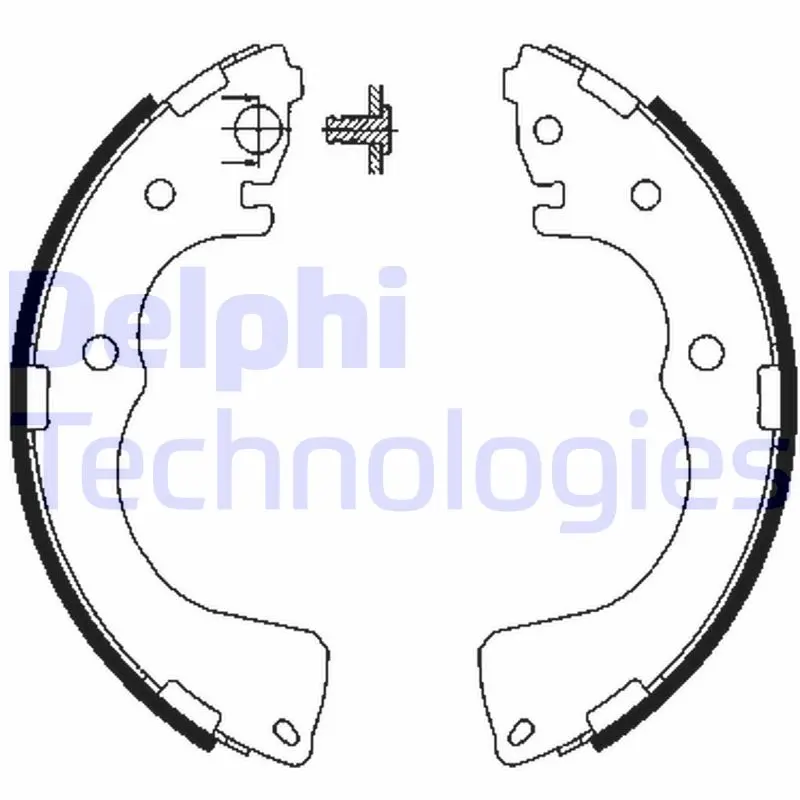 комплект спирачна челюст DELPHI              