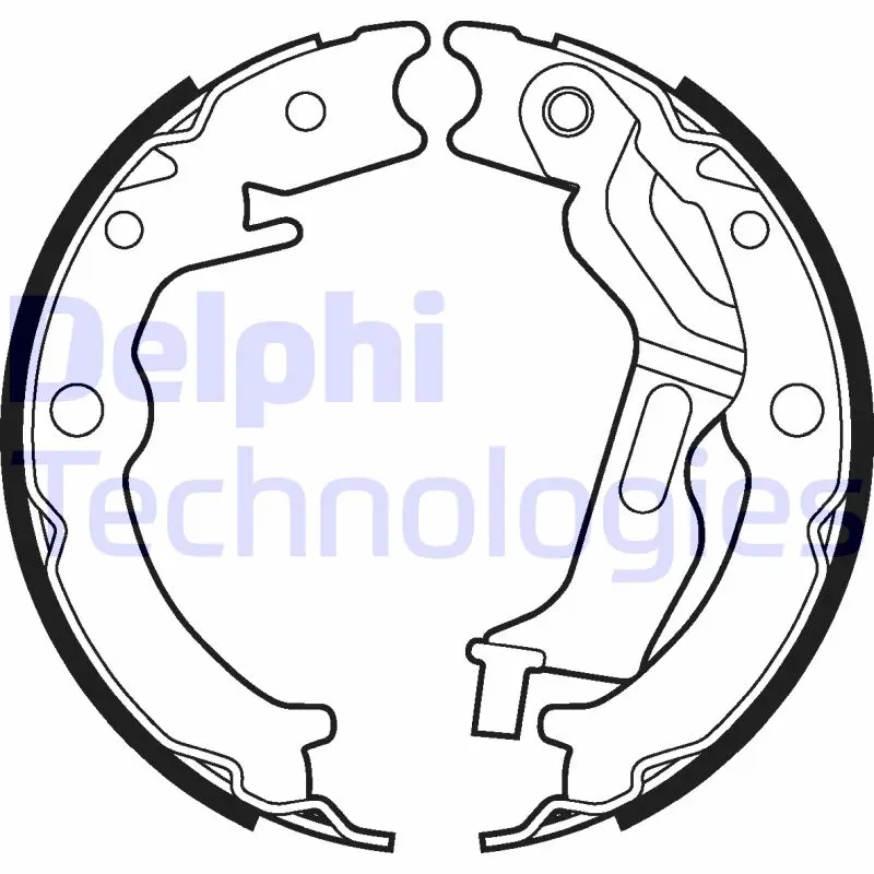 комплект спирачна челюст, ръчна спирачка DELPHI              