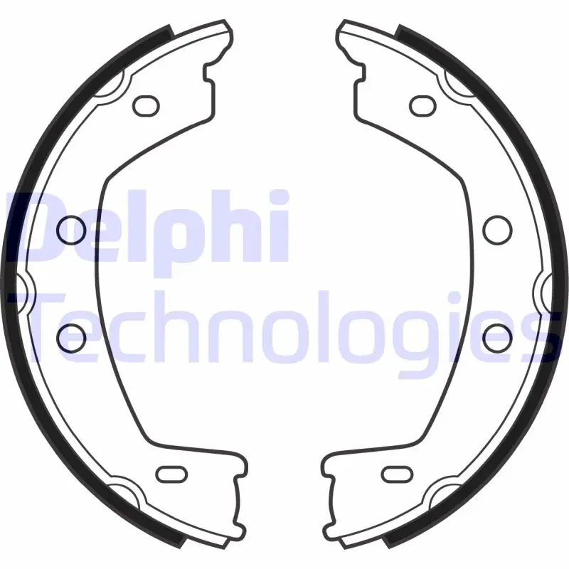 комплект спирачна челюст, ръчна спирачка DELPHI              