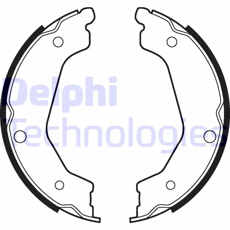 комплект спирачна челюст, ръчна спирачка DELPHI              