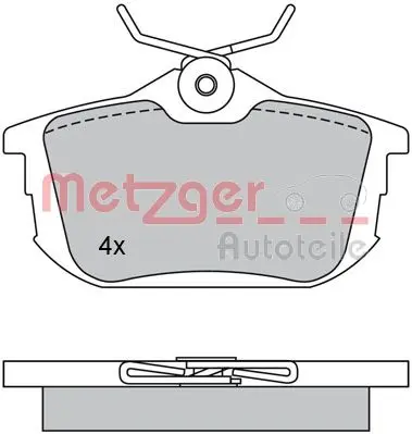 комплект спирачно феродо, дискови спирачки METZGER             